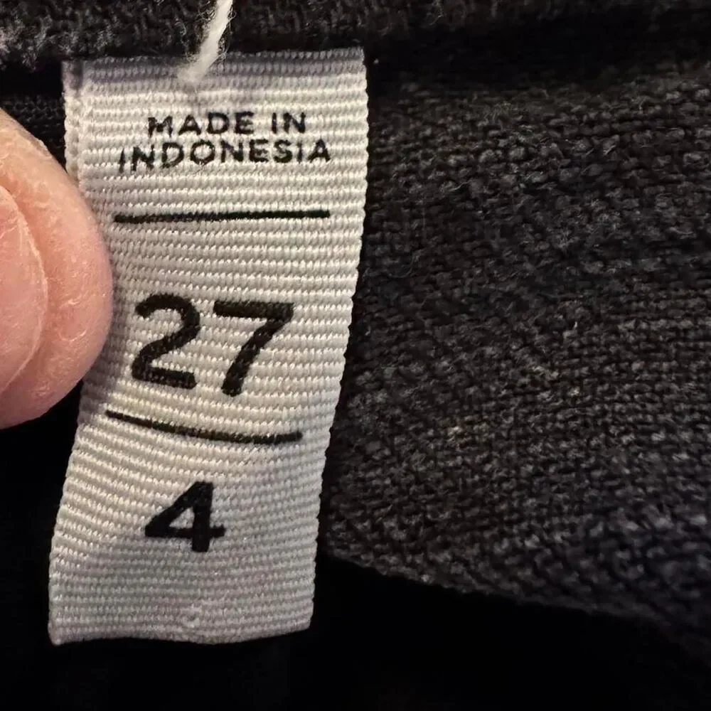 LOFT Black Wash Denim Cutoff Shorts Womens Size 4 27 High Rise Raw Hem - Picture 4 of 5